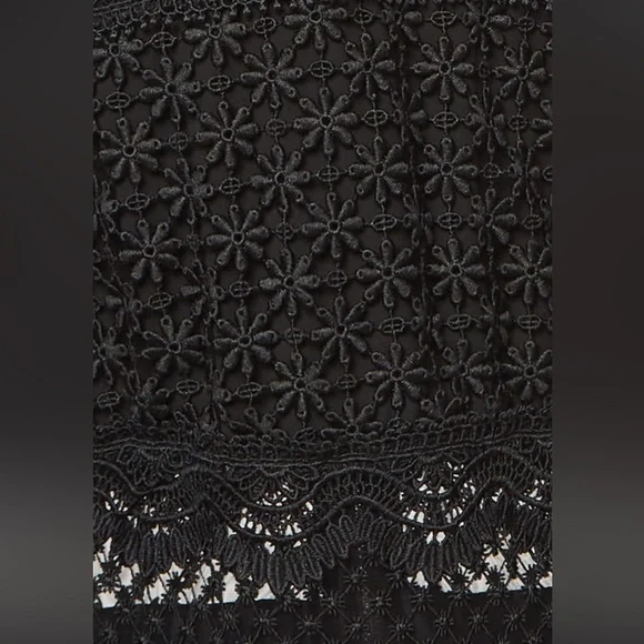 Self-Portrait Black Bellis Lace and Crepe Ruffled Mini Dress - Picture 6 of 10